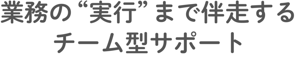 業務の“実行”まで伴走する
チーム型サポート